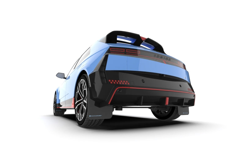 Rally Armor 2025+ Hyundai Ioniq 5 N Black Mud Flap w/ Light Blue Logo MF117-UR-BLK-PBL