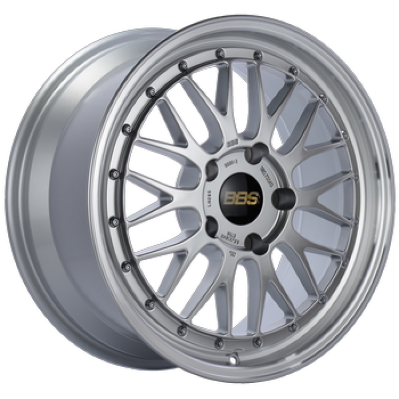 BBS LM 18x8 5x114.3 ET40 Diamond Silver Center Diamond Cut Lip Wheel - 82mm PFS/Clip Required LM080DSPK