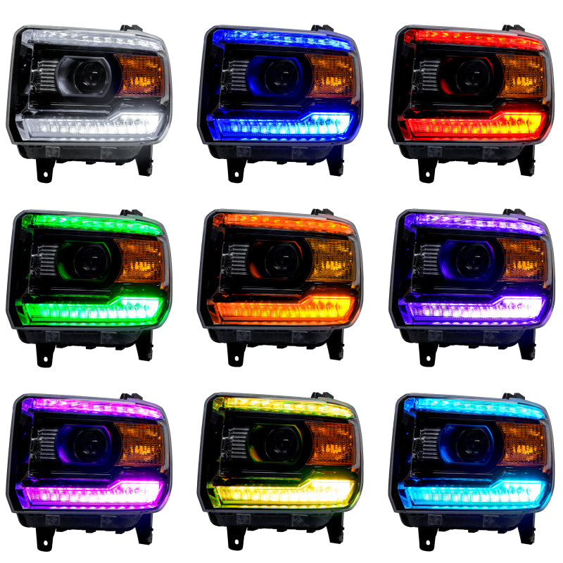 Oracle 14-15 GMC Sierra Headlight DRL Upgrade Kit - ColorSHIFT SEE WARRANTY