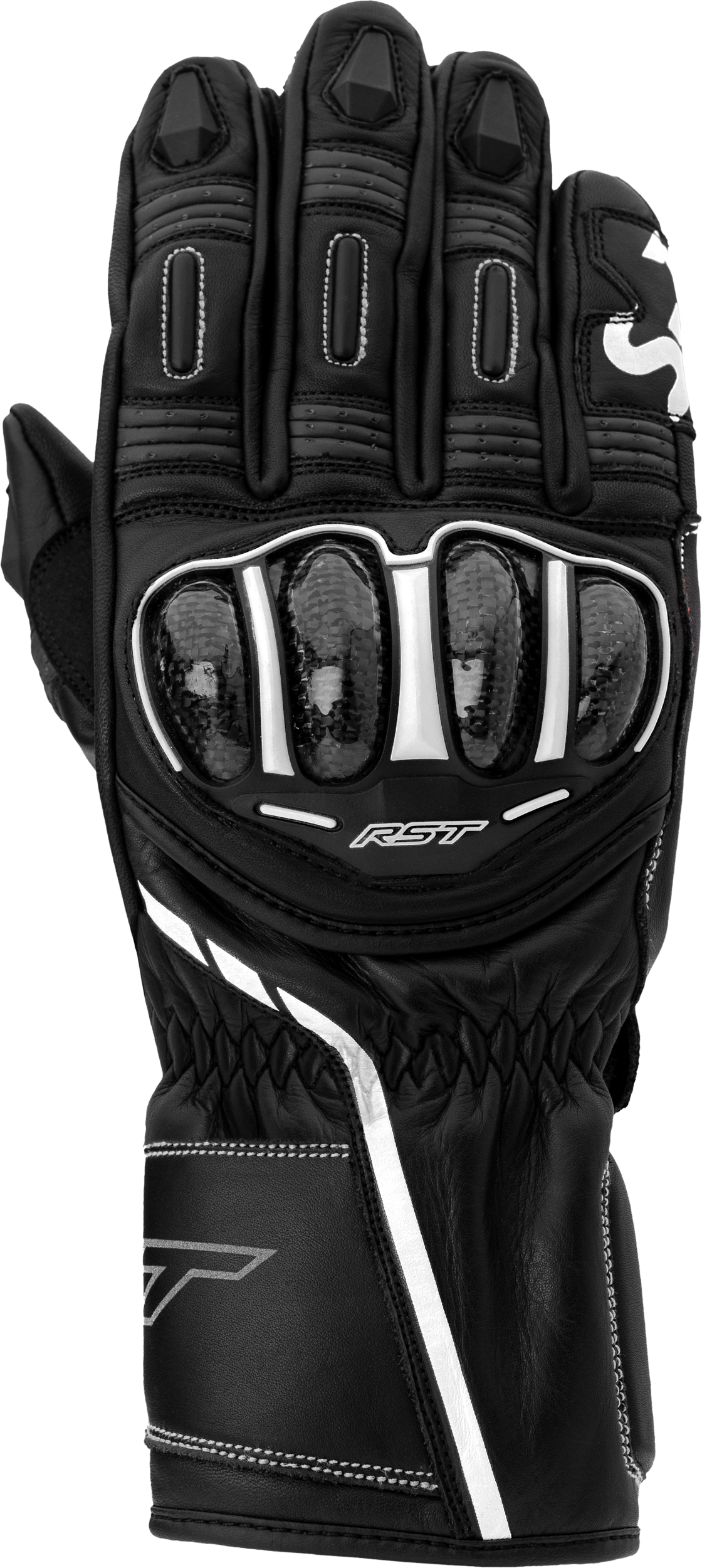 RST Ladies S1 Ce Glove Black/White  Lg 103060WHI-08