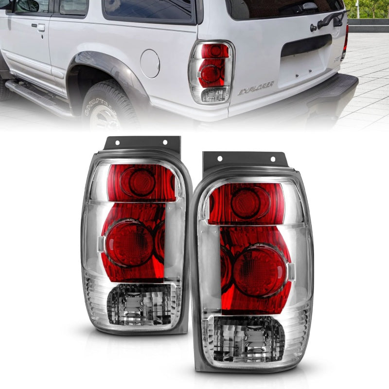 ANZO 1998-2001 Ford Explorer Taillights Chrome 211082