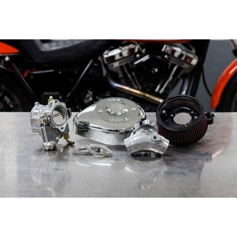 S&S Cycle 84-99 BT Super E Carburetor & Stealth Air Cleaner Kit w/ Chrome Teardrop 110-0145