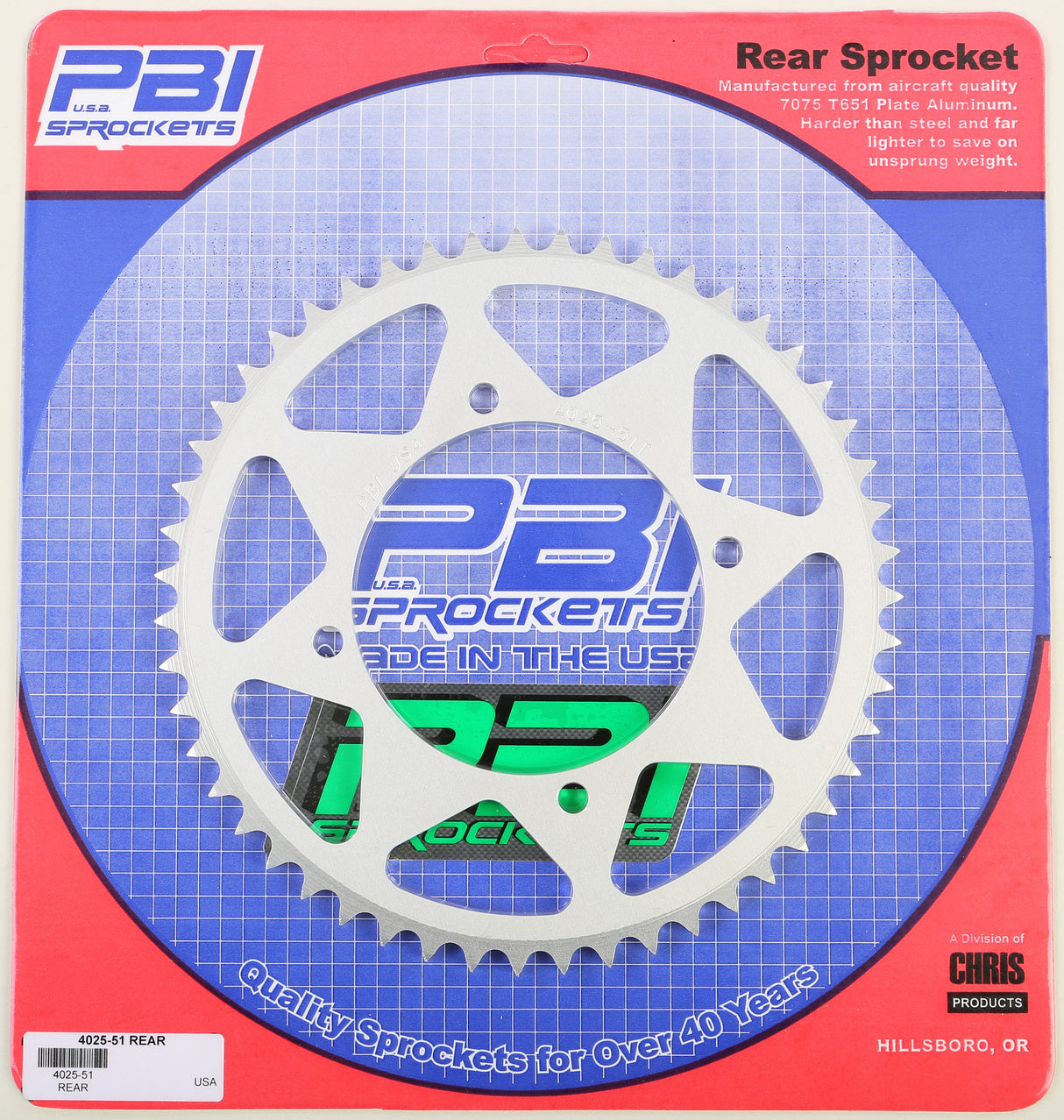 PBIRear Sprocket Aluminum 51t-420 Kaw/Suz4025-51-1