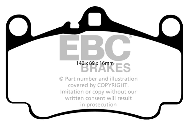 EBC 03-05 Porsche 911 (996) (Cast Iron Rotor only) 3.6 Carrera 4S Yellowstuff Front Brake Pads DP41515R