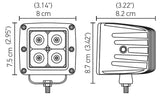 Hella HVF Cube 4 LED Off Road Kit - 3.1in 2X12W LA357204821