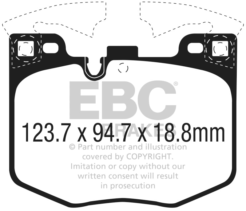 EBC 2017+ BMW 530 2.0L Turbo (G30) Yellowstuff Front Brake Pads DP42302R