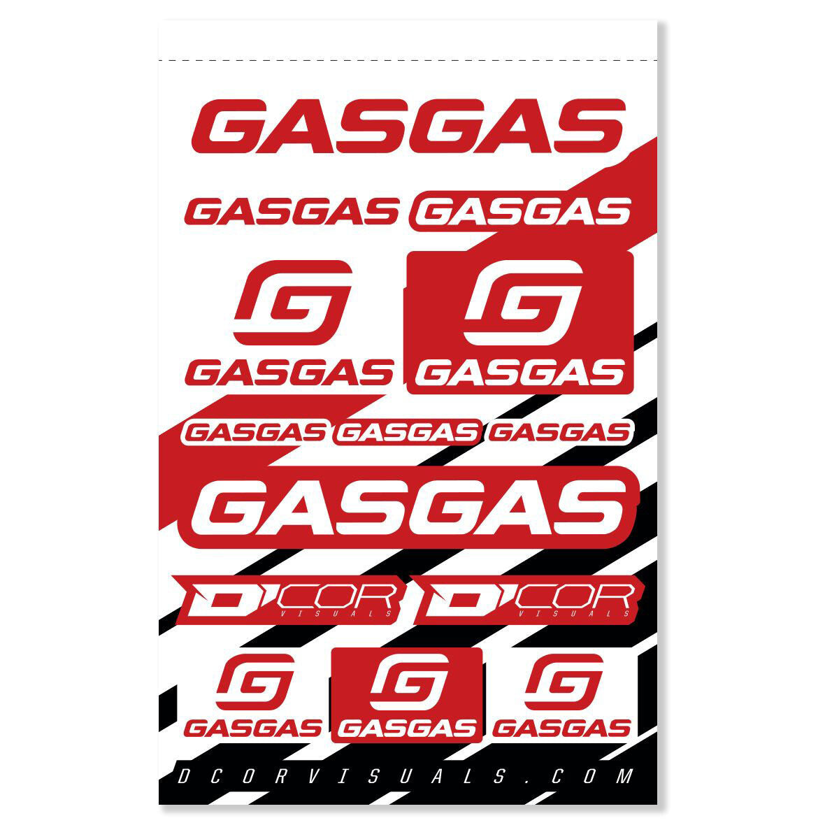 D-COR Gasgas Decal Sheet 12 Mil 40-65-100