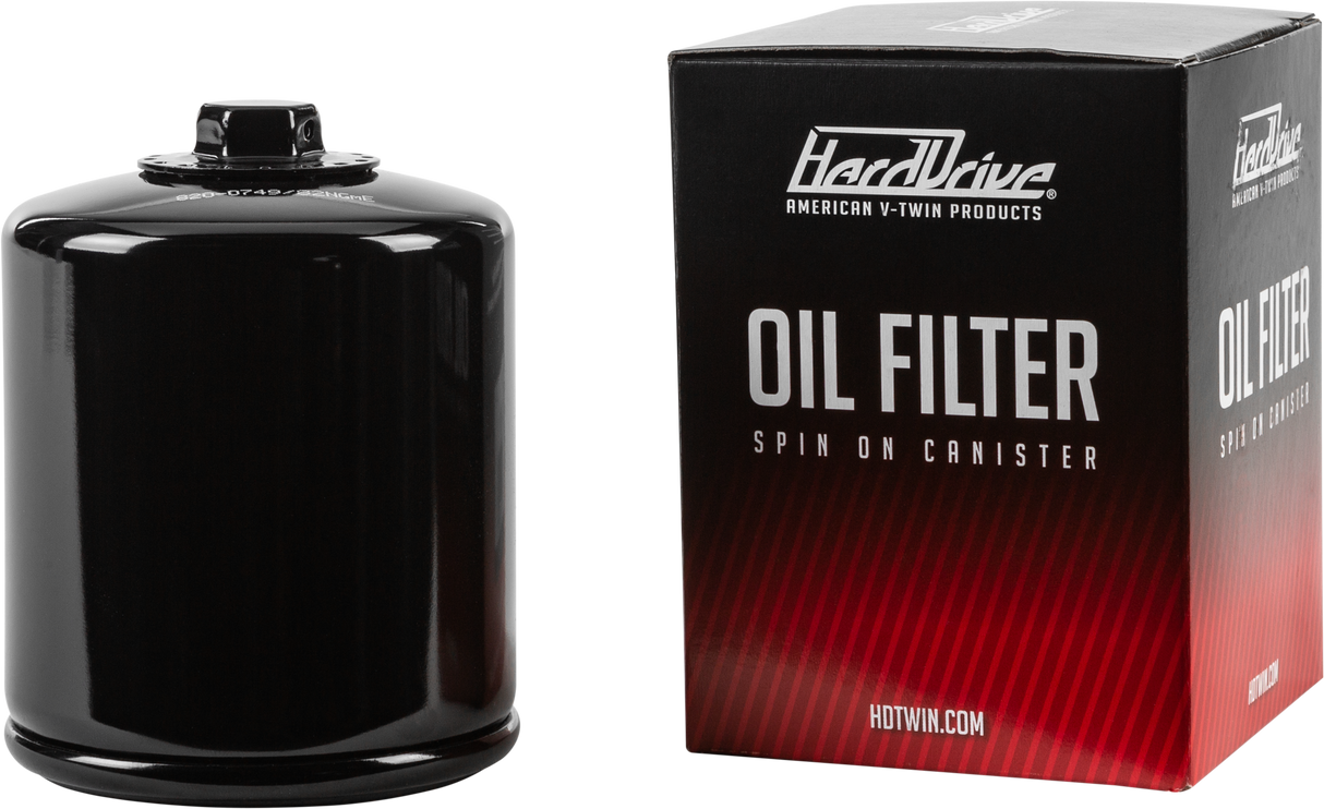 HARDDRIVE Oil Filter Evo Black Heavy Duty W/Hex PS170BNHD