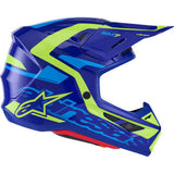 ALPINESTARS SM7 Helmet - Deed - Gloss Blue/Yellow Fluo - XL 8302426-7253-XL