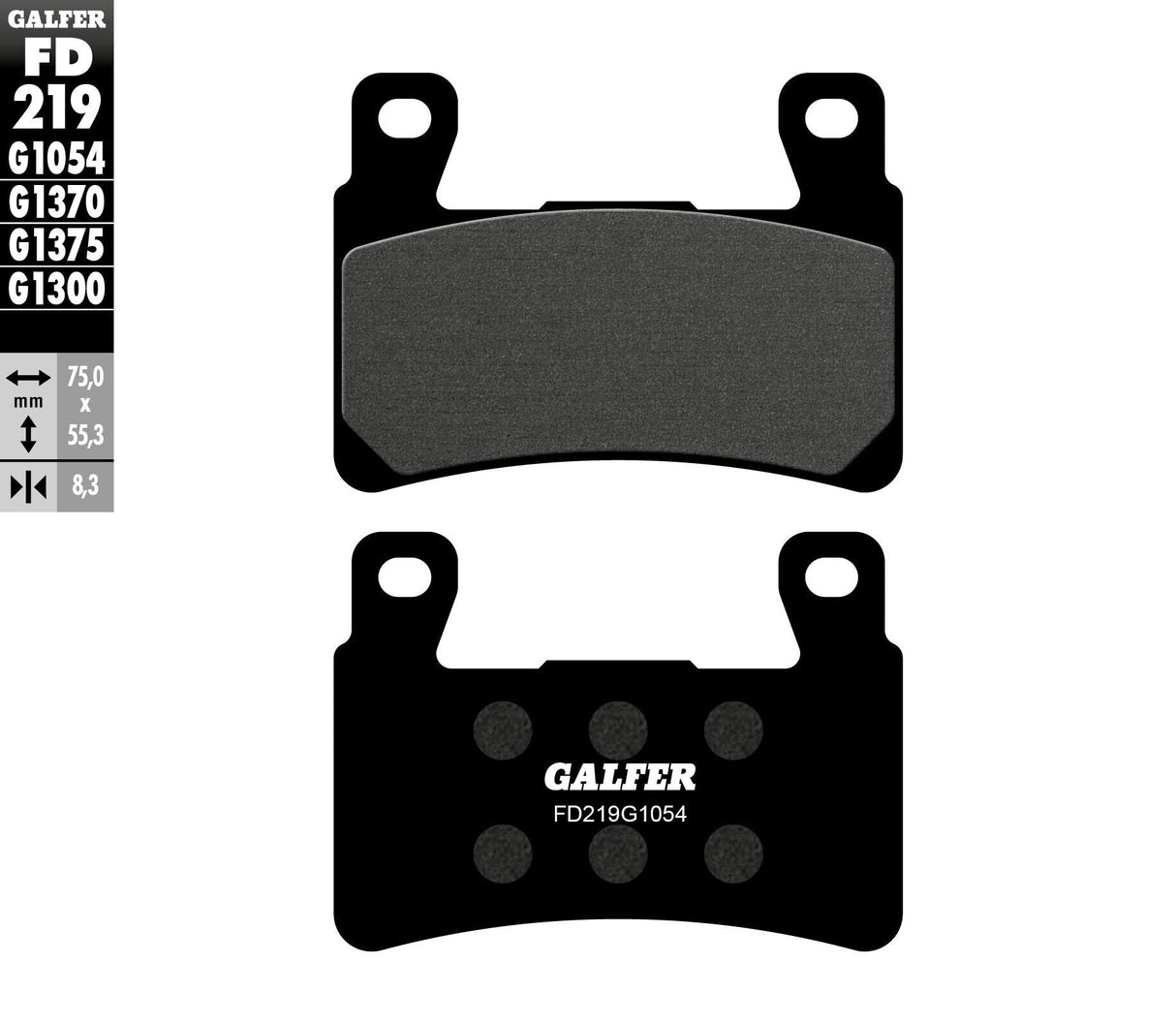 GALFER Brake Pads Semi Metallic Fd219g1054 FD219G1054