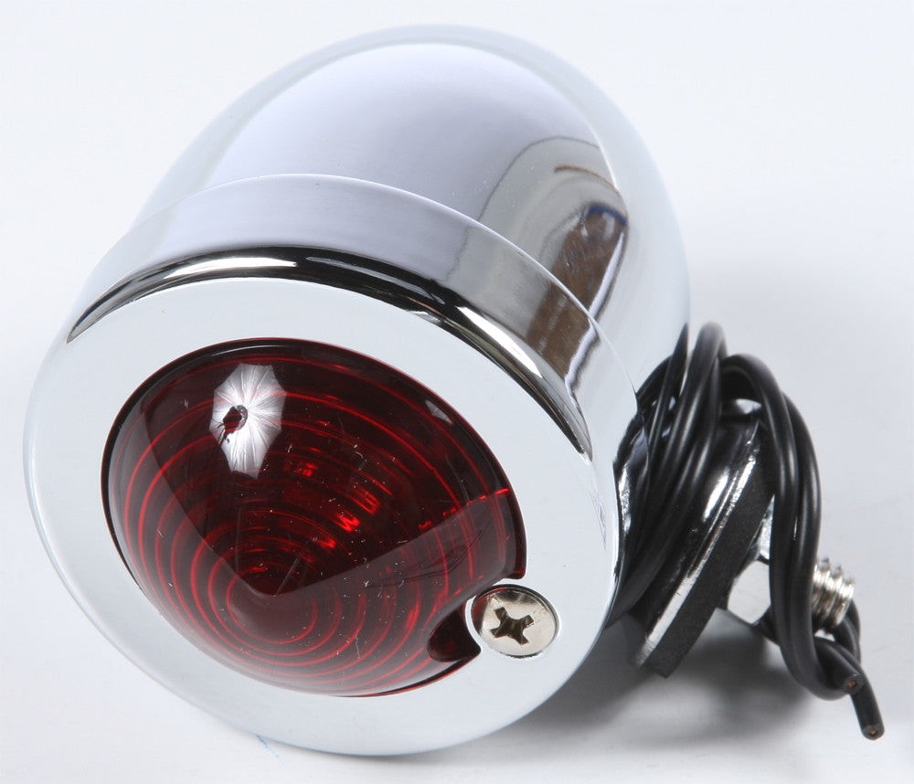 HARDDRIVE Bullet Marker Light Chrome Red Lens Dual Filament 201038