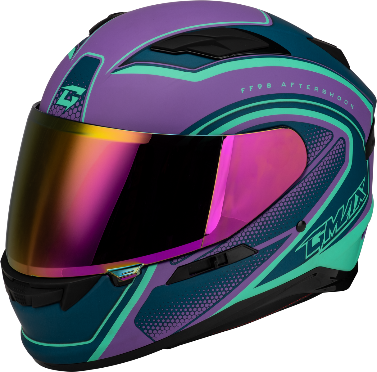 GMAX Ff-98 Aftershock Helmet Matte Purple/Blue Xl F19841017-ECE