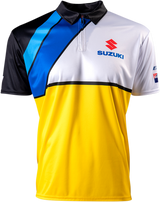 FACTORY EFFEX Suzuki Team Pit Shirt - White/Yellow - Large 23-85404