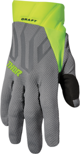 THOR Draft Gloves - Gray/Acid - Large 3330-6815