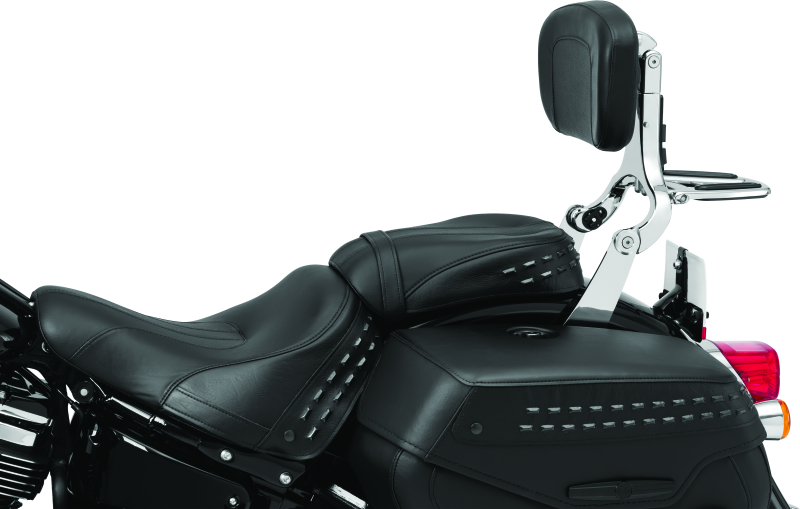 Kuryakyn Fixed Mounts Multi-Purpose Driver & Passenger Backrest 18-Up Softail Black 7080