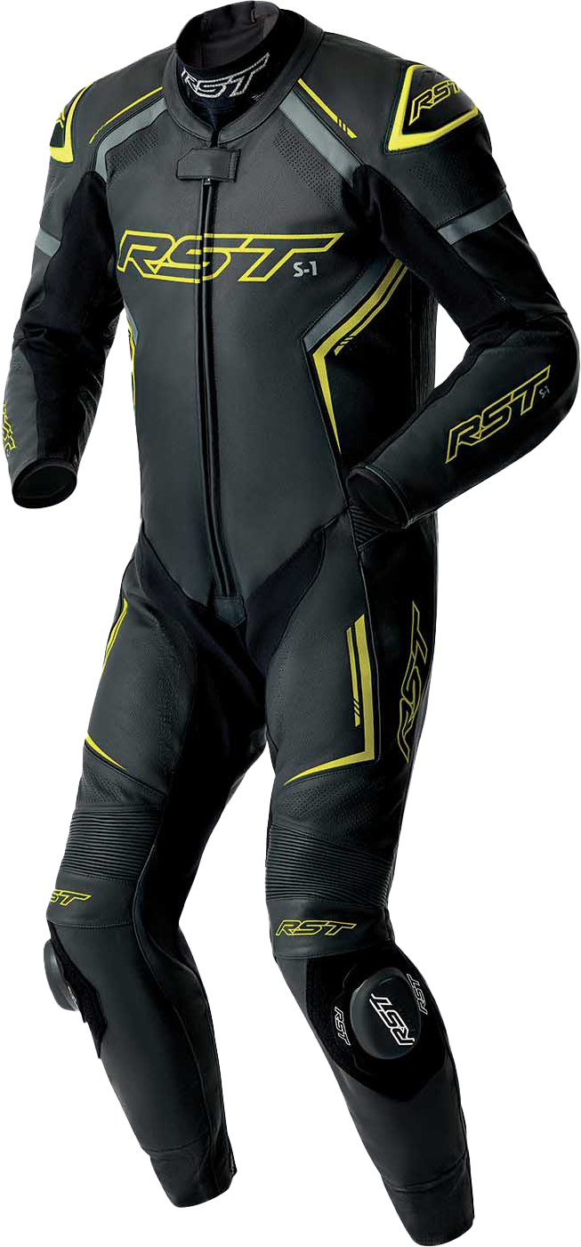 RST S1 D3o Suit Blk/Gry/Flo Yel Leather 2x 103604F.YEL-48