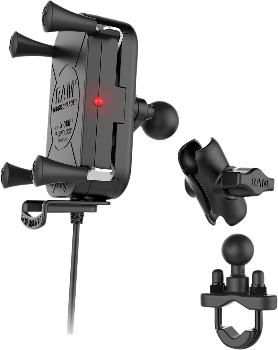 RAM MOUNTS Device Holder - Tough-Charge - Charging - Wireless - Waterproof - Hardwire Charger - U-Bolt Mount RAMB149ZAUN12WV