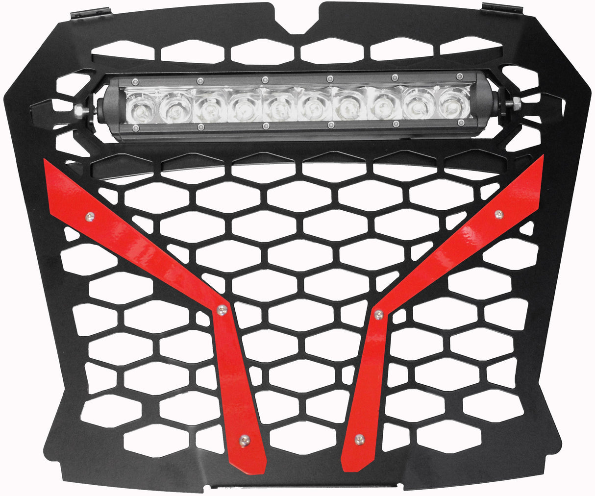 MODQUADFront Grill Red Pol Rzr S With 10" LightRZR-FGLS-XP1KS-RD