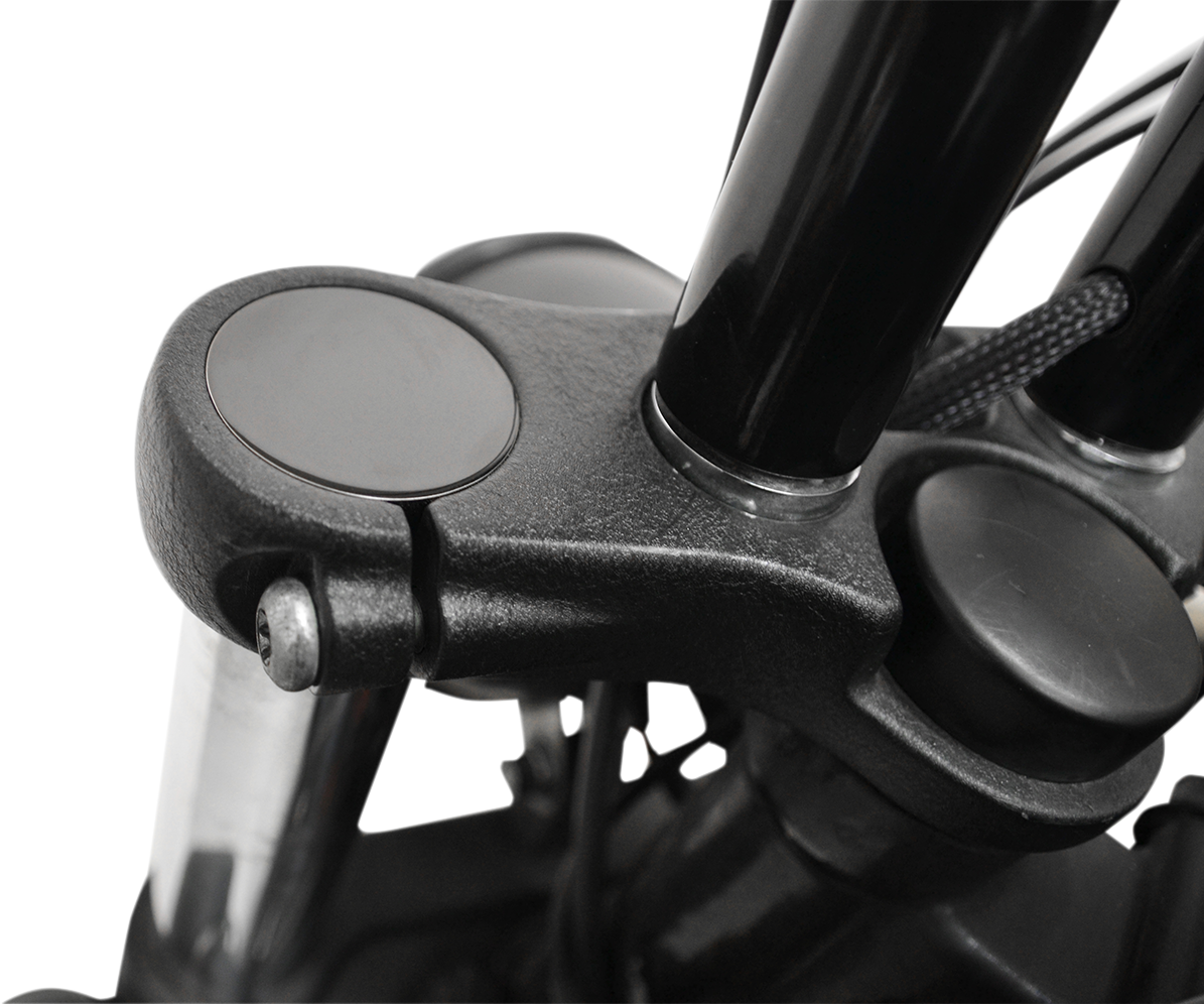 LA CHOPPERS Flush-Mount Fork Cap - Gloss Black Powder Coat - 49 mm LA-7504-49B