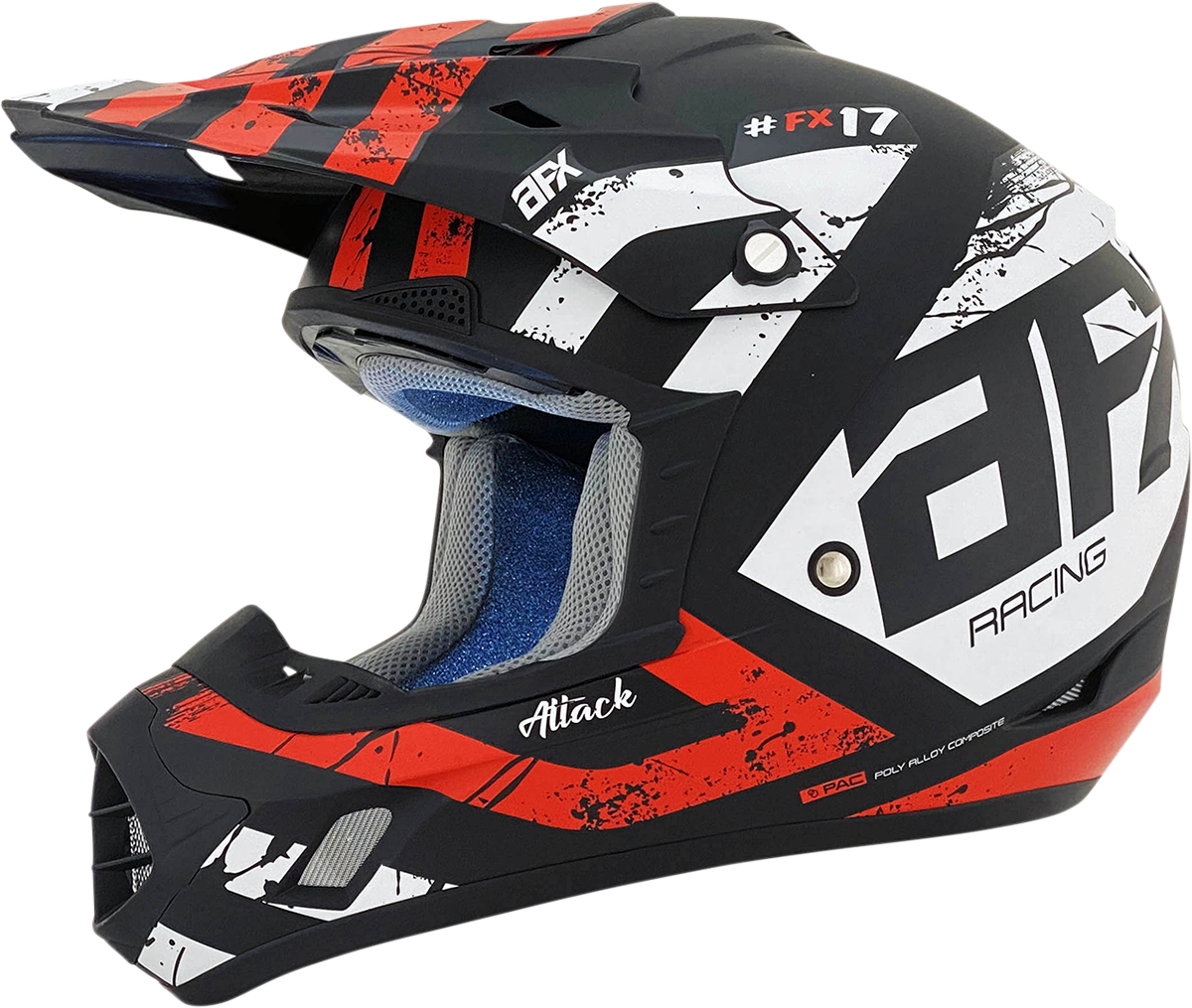 AFX FX-17 Helmet - Attack - Matte Black/Red - Medium 0110-7150