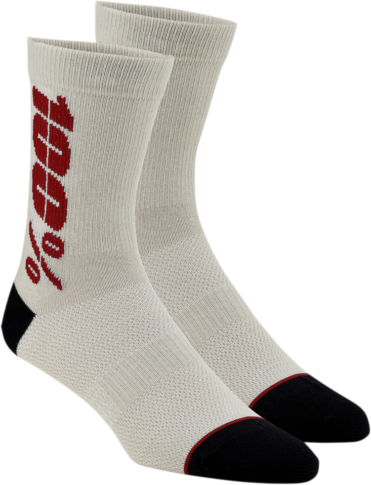 100% Rythym Socks - Silver/Cherry - Small/Medium 24006-456-17