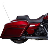 DRAG SPECIALTIES Predator 1Up Seat - Vinyl - Double Diamond Red Stitch - FLH '08-'23 0801-1491