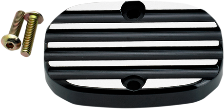 JOKER MACHINE Master Cylinder Cover - Finned - Black - FL 08-008B