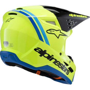 ALPINESTARS Youth SM3 Helmet - Radium - Gloss Yellow Fluo/Black/Blue - Large 8301825-5017-YL