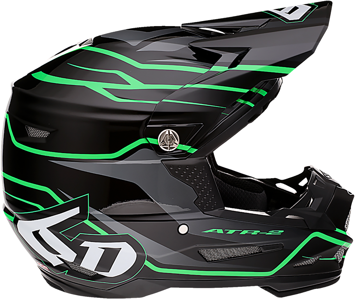 6D ATR-2 Helmet - Phase - Black/Green - Large 12-2847