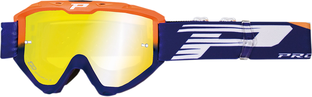 PRO GRIP 3450 Riot Goggles - Orange Fluo/Blue - Mirror PZ3450AFBLFL