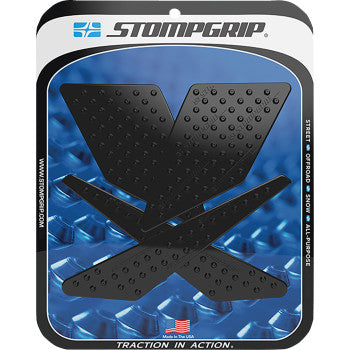 STOMPGRIP Traction Pad Tank Grips - Volcano - Black - KLR 300/SM 55-10-0089-1B