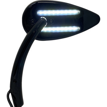 CUSTOM DYNAMICS Mirror - Side View - with LED Turn Signal - Black CD-MIR-PLUG-B