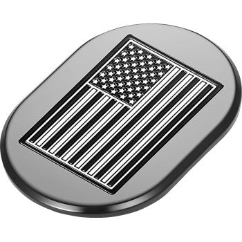 FIGURATI DESIGNS Antenna Cover - Left Rear Fender - Contrast Cut American Flag - Black FD26-AC-BLK-LT