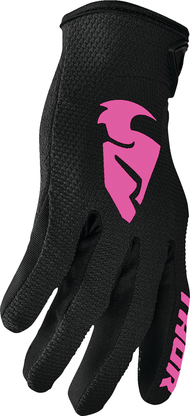 THOR Women's Sector Gloves - Black/Pink - Large 3331-0244