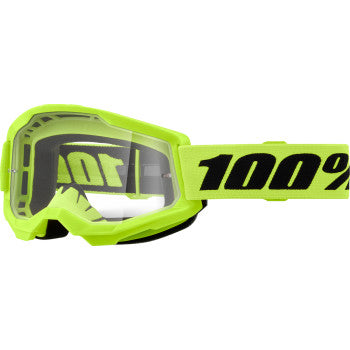 100% Strata 2 Goggle - Neon Yellow - Clear 50027-00016