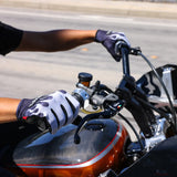 THRASHIN SUPPLY CO. Stealth Leather Palm Flame Gloves - Gray - Small SV1-22-08