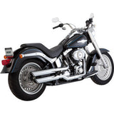 VANCE & HINES Twin Slash 3" Slip-On Mufflers - Chrome Fat Boy Lo 2007-2009 FLSTFB 16844