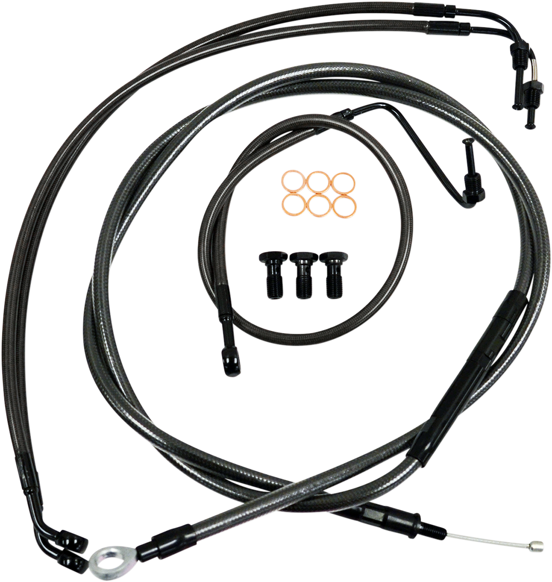 LA CHOPPERS Handlebar Cable/Brake Line Kit - 12" - 14" Ape Hanger Handlebars - Midnight LA-8011KT-13M