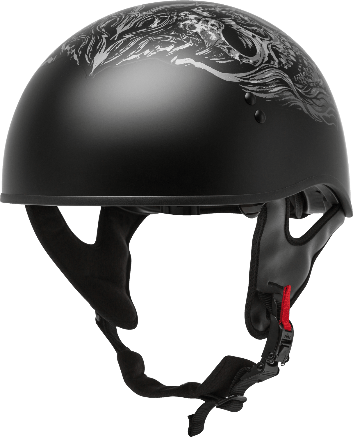 GMAX Hh-65 Half Helmet Ghost/Rip Naked Matte Black/Silver Xl H1653077