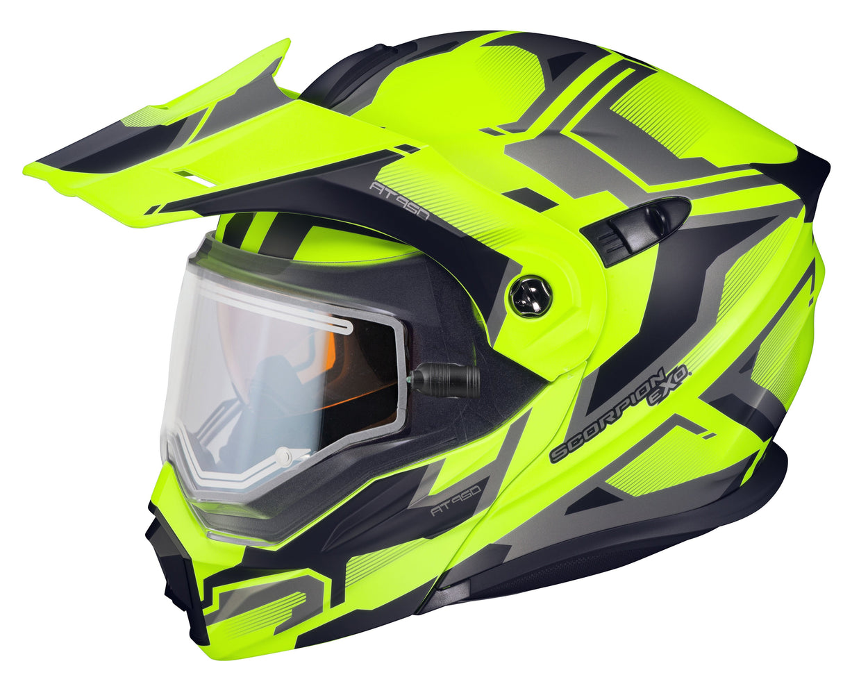 SCORPION EXO Exo-At950 Cold Weather Helmet Ellwood Hi-Vis Lg (Electric) 95-1755-SE