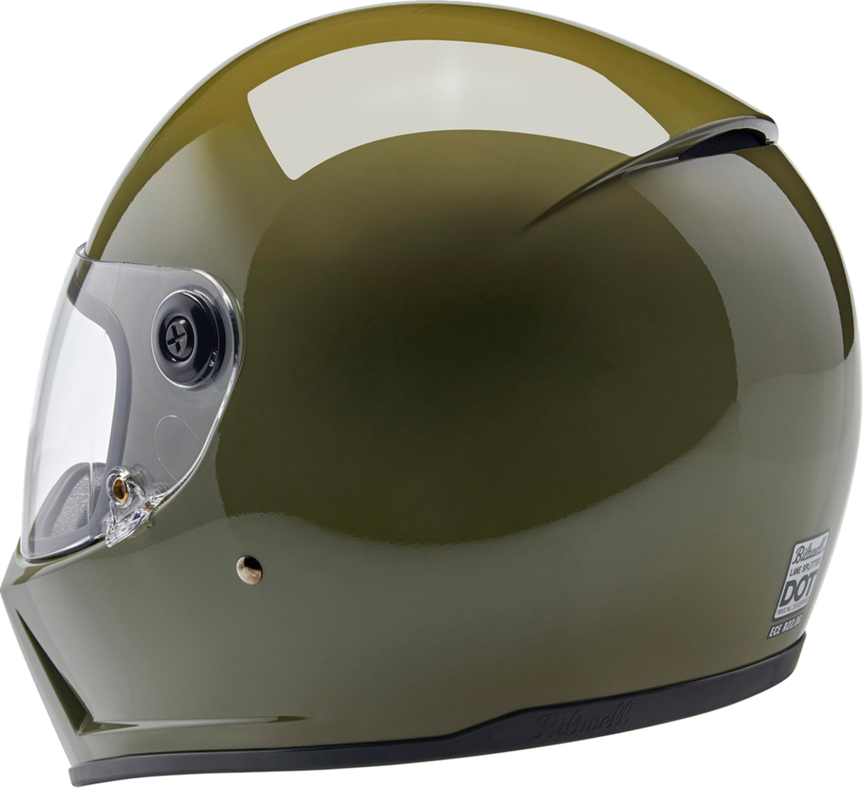 BILTWELL Lane Splitter Helmet - Gloss Olive Green - Large 1004-154-504