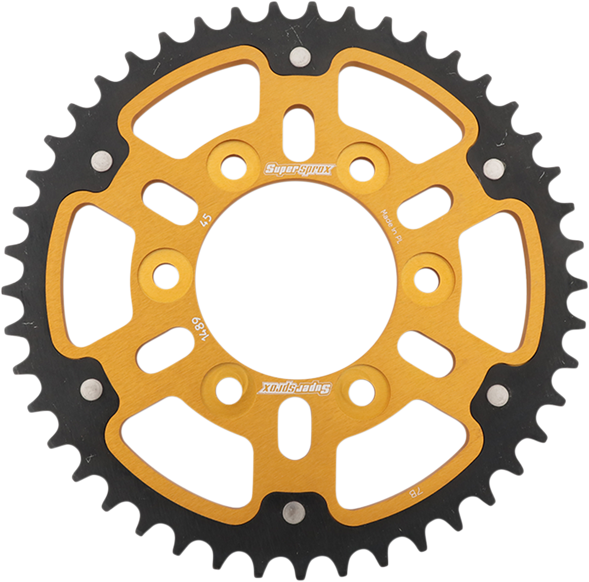 SUPERSPROX Stealth Rear Sprocket - 45 Tooth - Gold - Kawasaki RST-1489-45-GLD