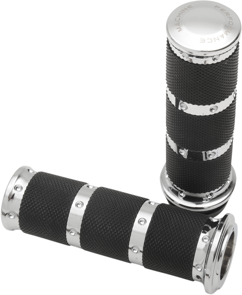 PERFORMANCE MACHINE (PM) Grips - XLS - TBW - Chrome 0063-2087-CH