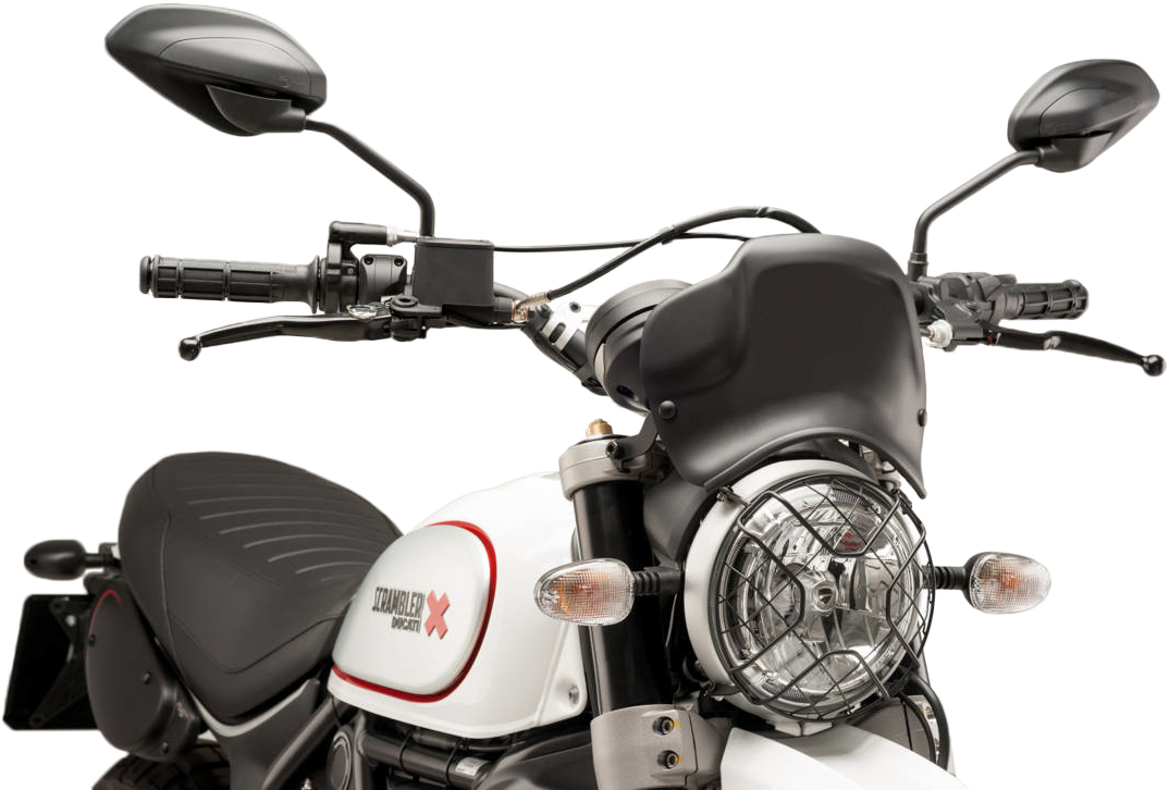 PUIG Front Plate Matte Black Duc Scrambler Desert Sled 9522J