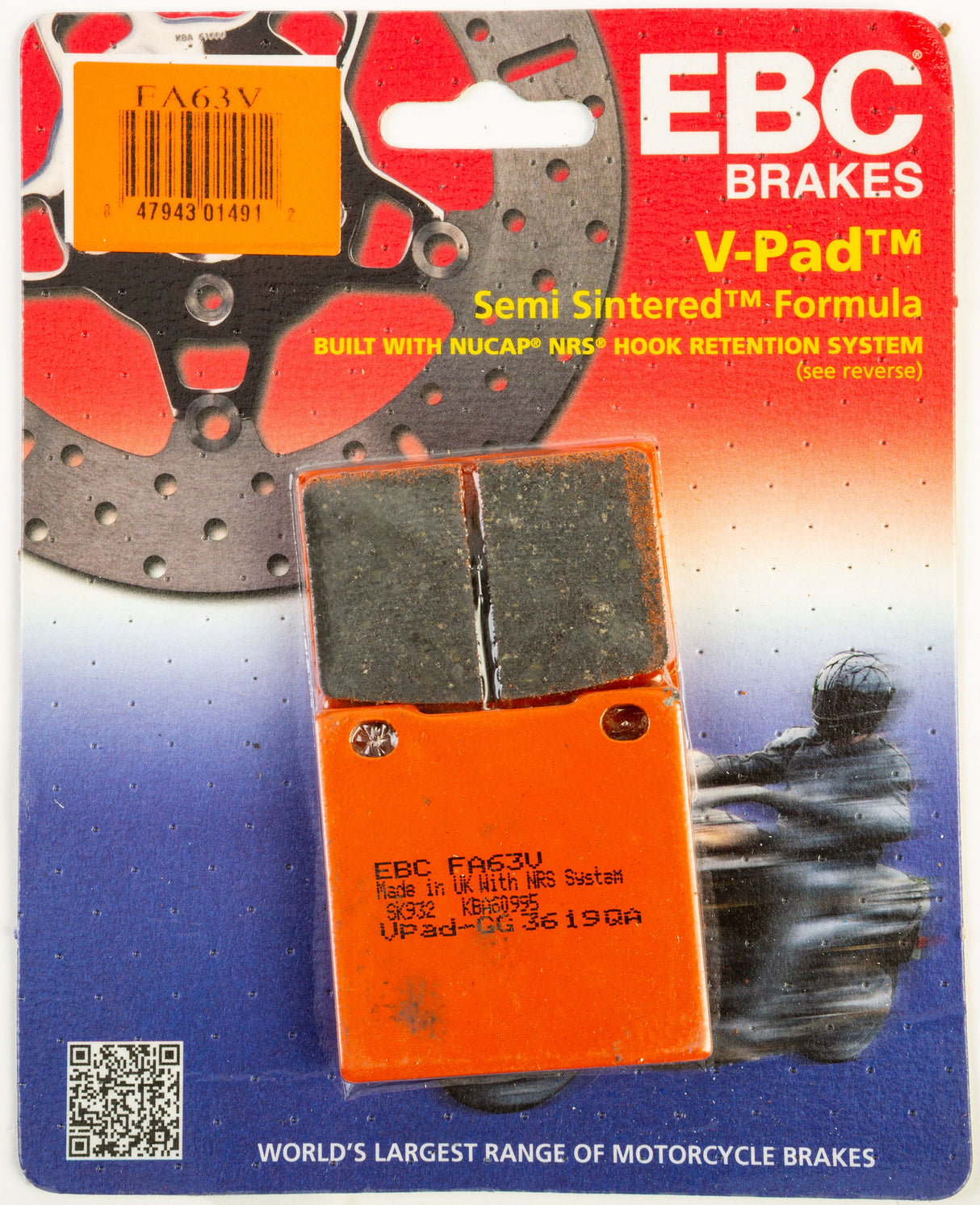 EBC Brake Pads Fa63v Semi-Sintered V Series FA63V