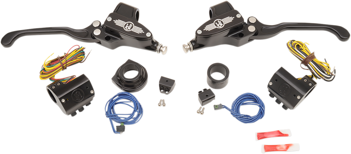 PERFORMANCE MACHINE (PM) Handlebar Control Set - Hydraulic - 9/16" Master Cylinder - Black 0062-4020-BM