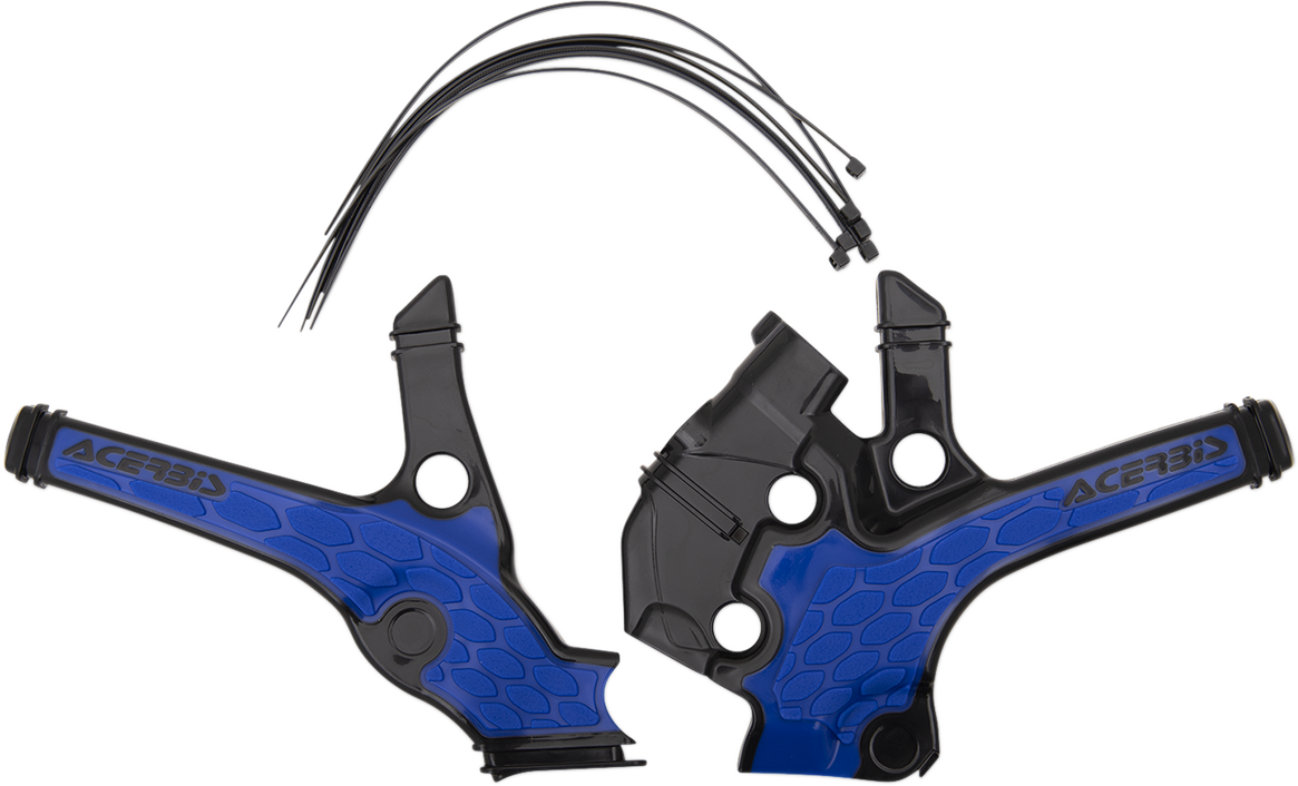 ACERBIS X-Grip Frame Guards - Black/Blue 2736381004