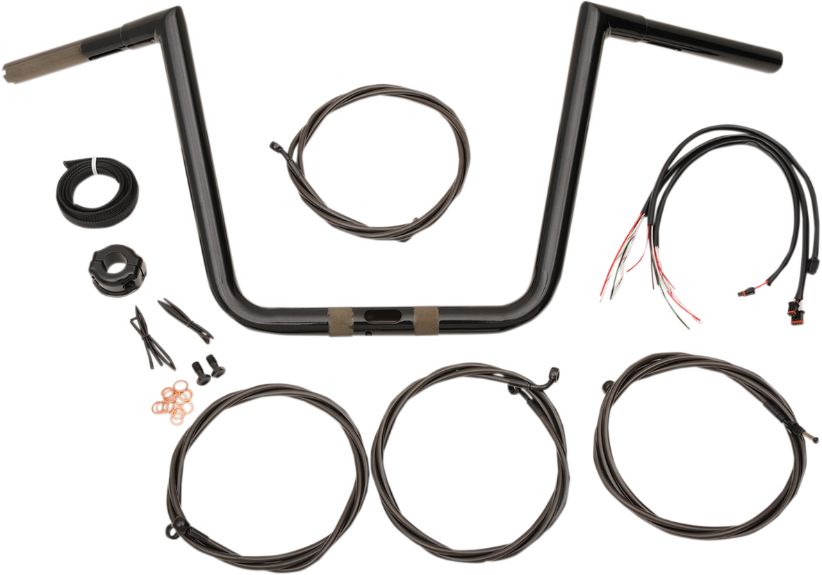 LA CHOPPERS Handlebar and Cable Kit - 13" - Black LA-7312KT1-63B