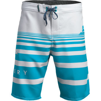 SLIPPERY Glide Board Shorts - Gray/Aqua - US 32 3230-0243