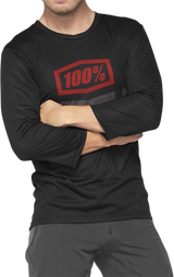 100% Airmatic 3/4 Sleeve Jersey - Black/Red - Medium 40018-00006